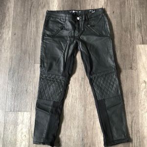 ZARA Wax coated moto jeans.Excellent condition, Black, Size 10.